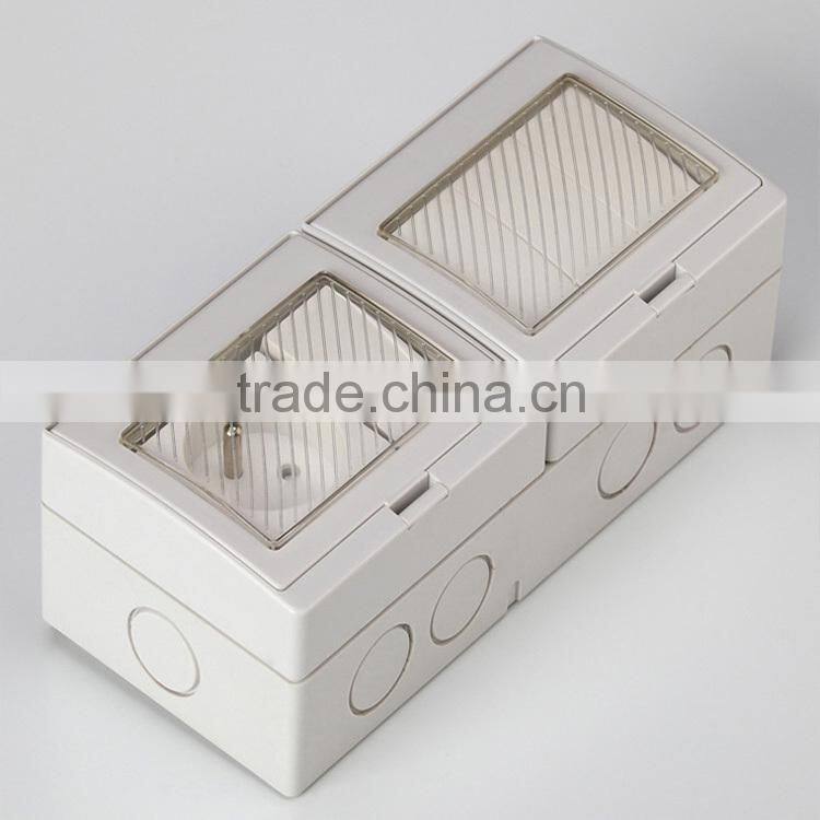 CF-FR4S series16A ABS Waterproof switch socket Wall plug & sokcet IP55 two gang French socket