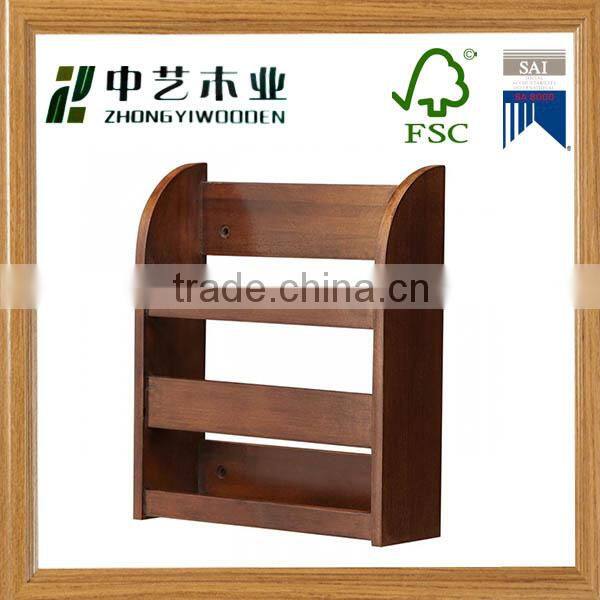 Factory price wholesale desktop handmade custom wooden magazine rack file holder