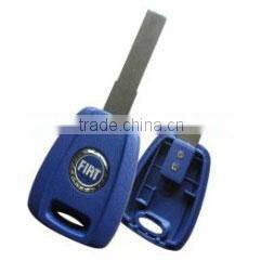 Cheapest Blue Fiat transponder key blank shell with logo can put TPX chip .car key cover