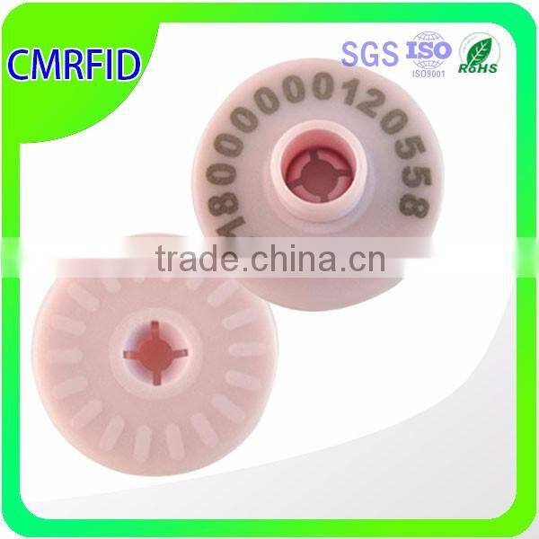 Anti-drop round ear tag for animal tracking