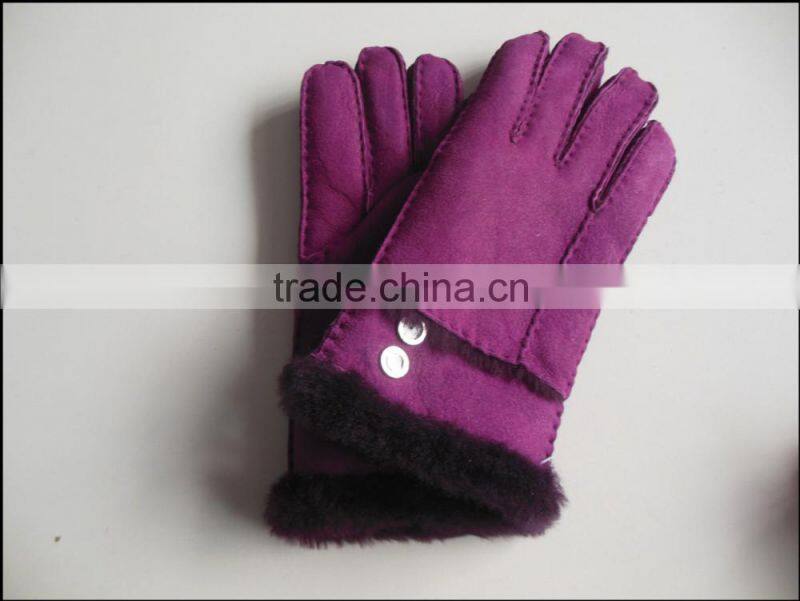 China Factory Custom Lady Various Leather Fur Gloves, Fur Lined Leather Gloves And Mitten