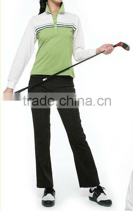 Fashion design Cotton Spandex Long sleeves Ladies Golf Clothing