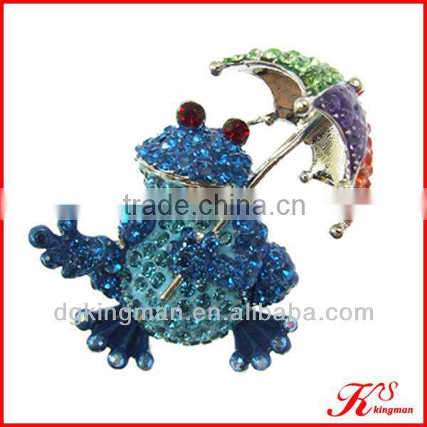 Frog And Umbrella Enamel Brooch Pins For Little Girl