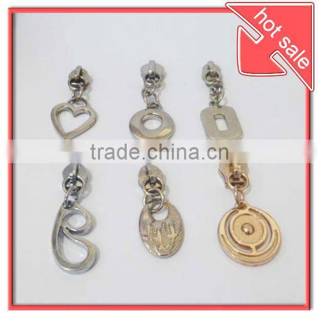 wholesale decorative metal zipper pullers, metal zipper sliders