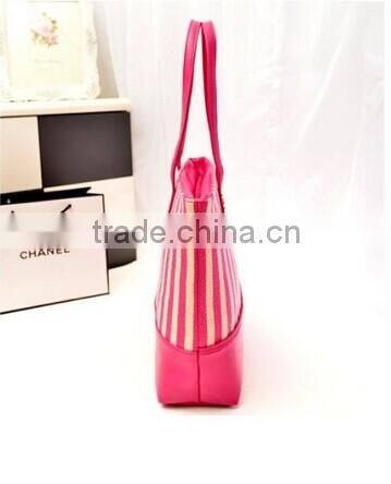 Stripe fashion leisure canvas bag