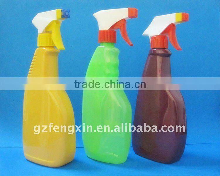 650ml cleaning liquid container PET plastic bottle with trigger pump