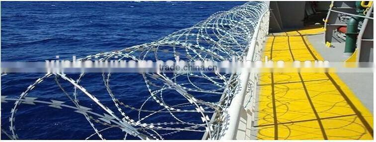 Concertina Barbed Weight Per Meter Uganda Hot Dipped Clips Razor Wire