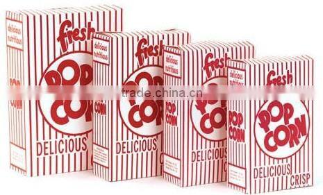 paper disposable white custom color popcorn boxes