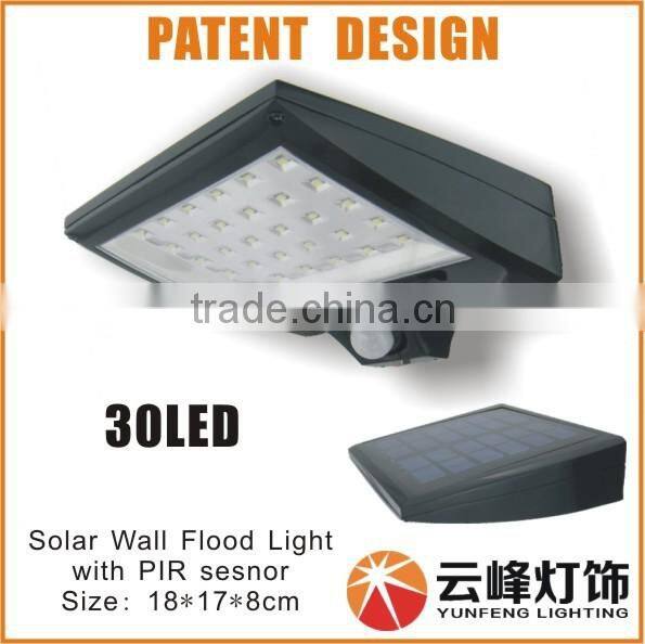 Solar Powered 30 LED solar motion sensor led outdoor light PIR Motion Sensor solar entrance light sentry light