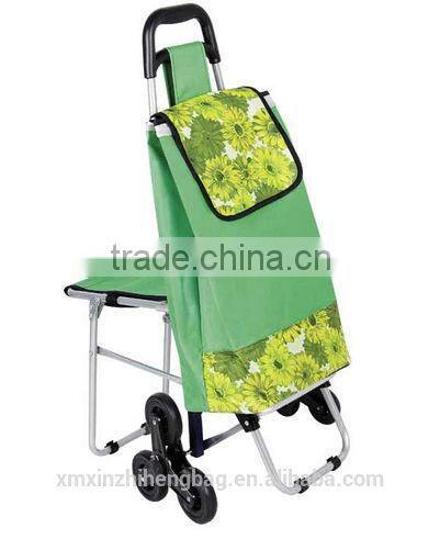 Satin folding shopping bag with wheels trolley bag supplier in dubai