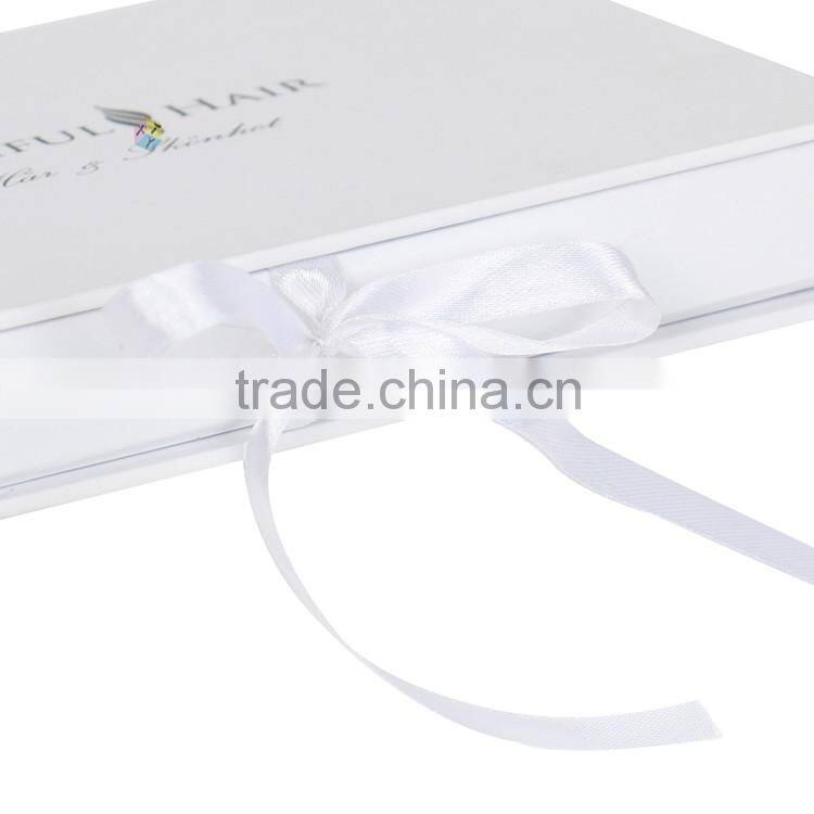 white customized hair extension packaging box