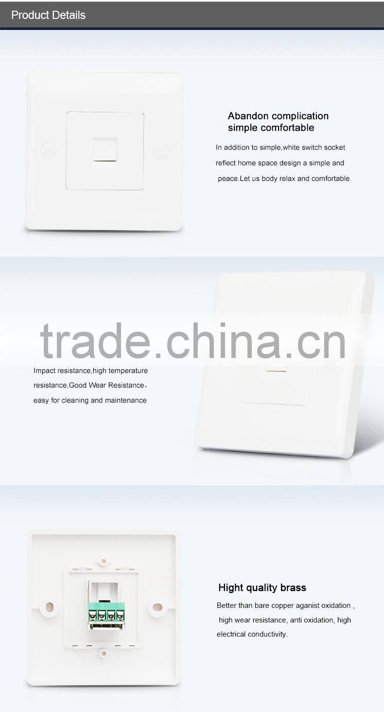 China manufacture PC material electrical telephone socket outlet