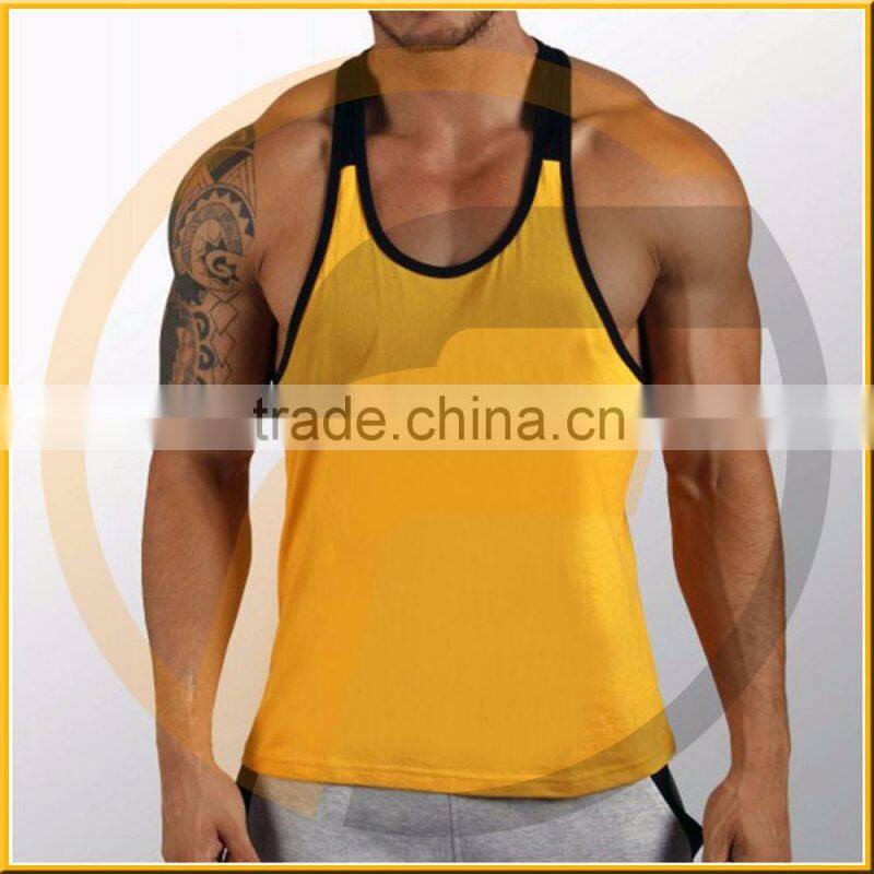 OEM 2016 latest black letter cotton men muscle gym singlets