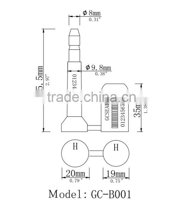 Top Products Hot Selling New 2015 Container Security Bolt Seal GC-B001