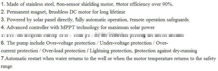 solar power water pump high efficiency lower price