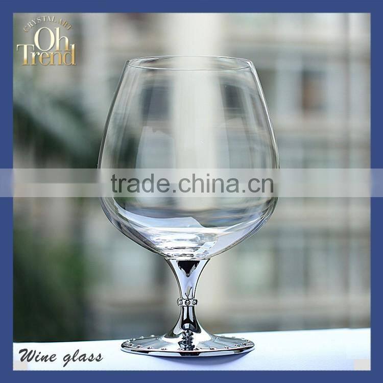 2016 new design clear crystal 680ml crystal drinking glass gold stem drinking glass manufacturers china