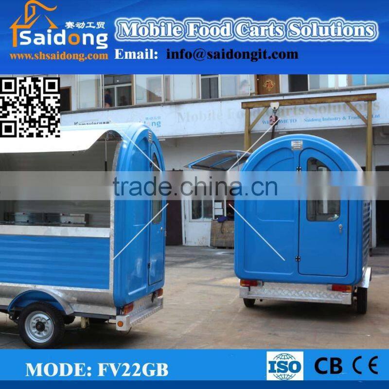 Stainless Steel Street Vending Cart/mobile food cart tricycle/mobile kitchen van