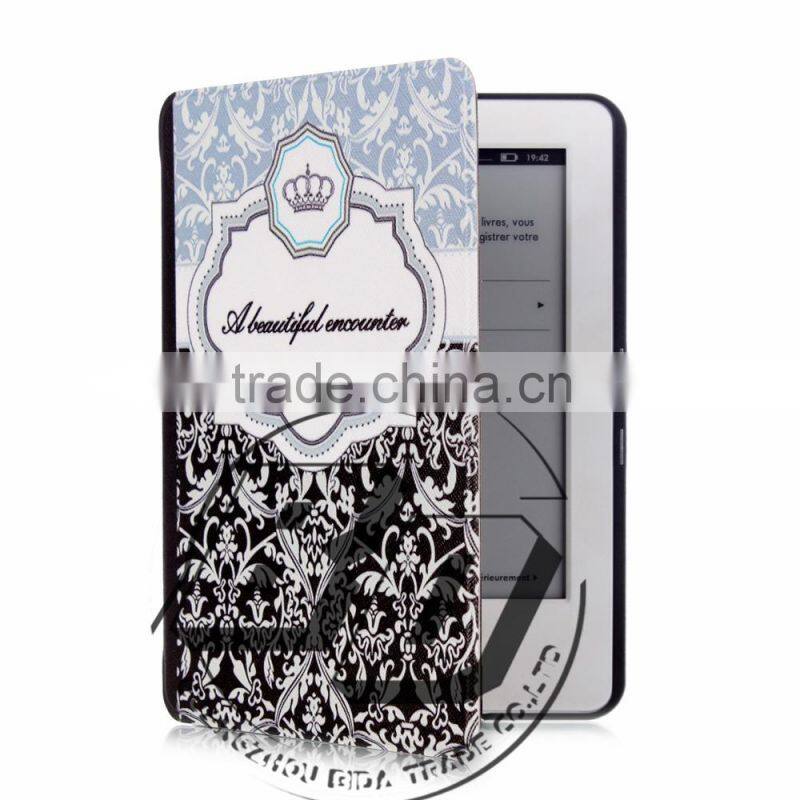 Fashionable Popular Painting Gallery Mutipatterns cover case For new kindle 2014/kindle6/kindle touch tablet case