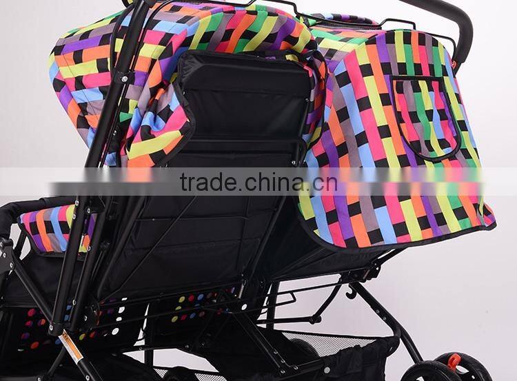 European Market Top Quality Twins Baby Stroller|Baby Carriage with Bidirectional Handle