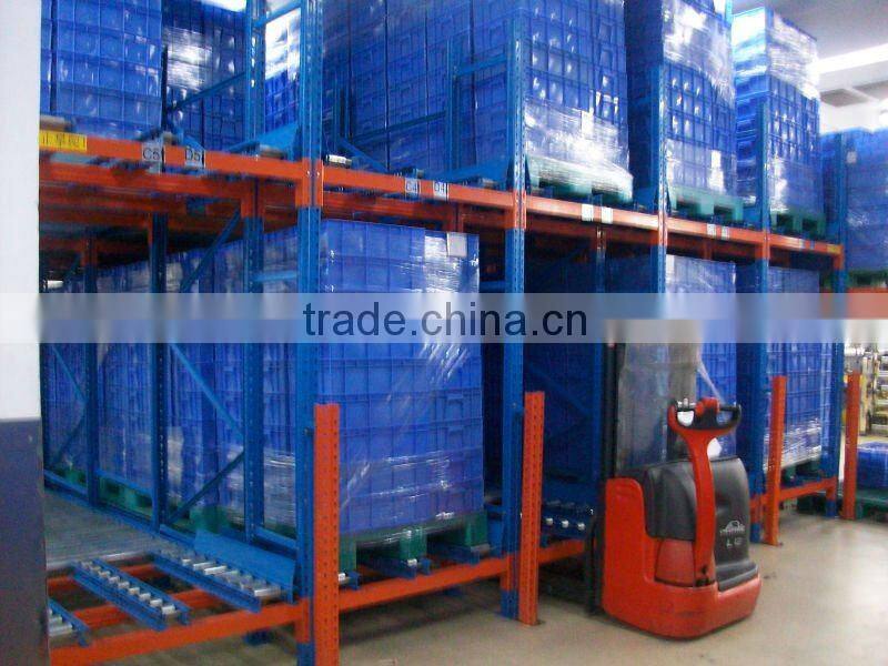 Gravity pallet rack