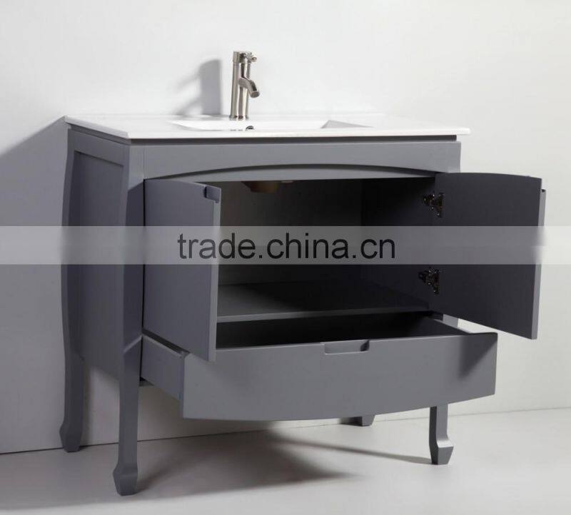 48" elegant makeup bathroom vanity with frame mirror made in china