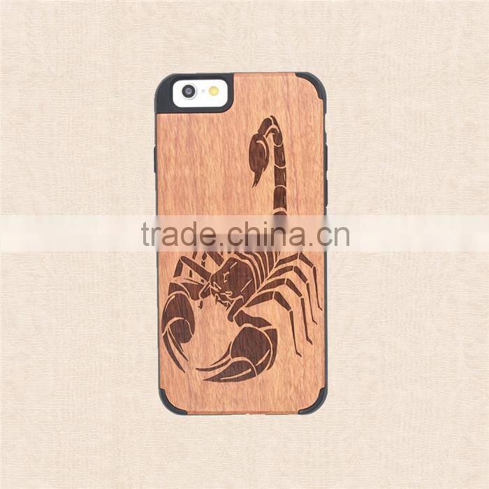 Universal PC and Wood Phone Case with press key Custom Design case for Iphone 6/6 plus