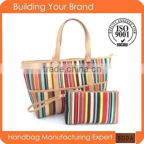 BSCI FACTORY Color strips cotton tote bag