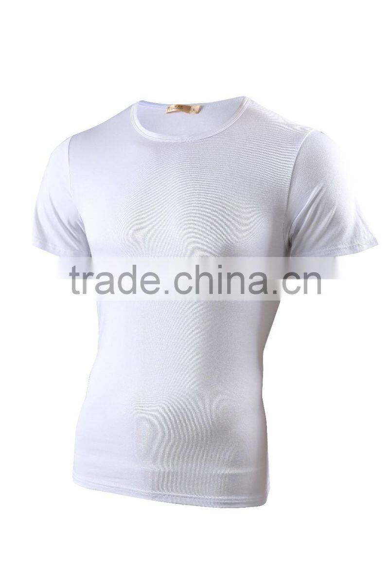 O-Neck 95%Spandex 5%Cotton Men's Undershirt Singlet