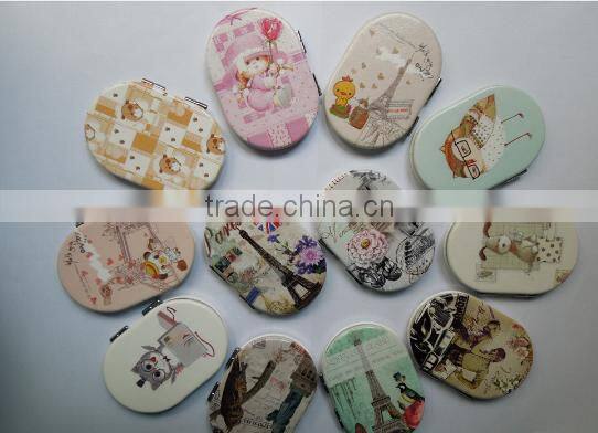 Steel gold Simple Compact Mirror Small Pocket Mirror