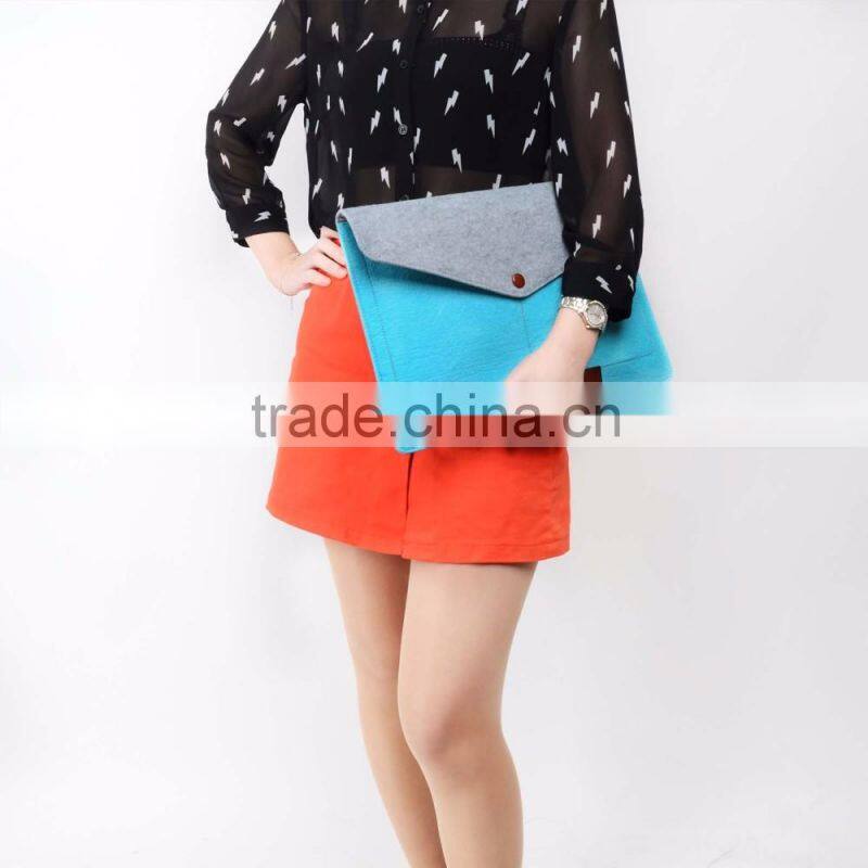 2016 new hot selling wool felt+ PU laptop sleeve bags with mouse bag for apple Macbook air pro , pro retina 11" 13.3" 15.4"