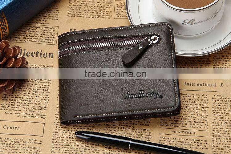 High quality leather business with coin purse card holder baellerry men wallet