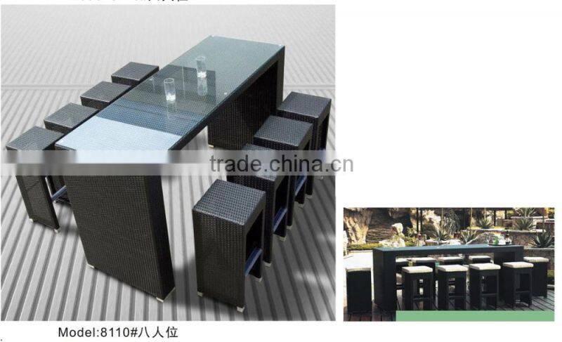 6 / 8 person Hotel outdoor rattan bar chair & stool Pub & bistro chair & stools