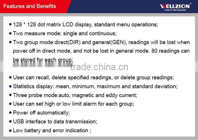 EC-770,coating thickness gauge,digital thickness tester,0~1300um; 0 to 51.2mils
