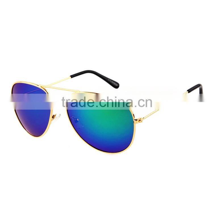 Stocked Colorful Mirrored Small MOQ Laser Logo Pilot Sample for free Fashion Custom logo Sunglasses Mens