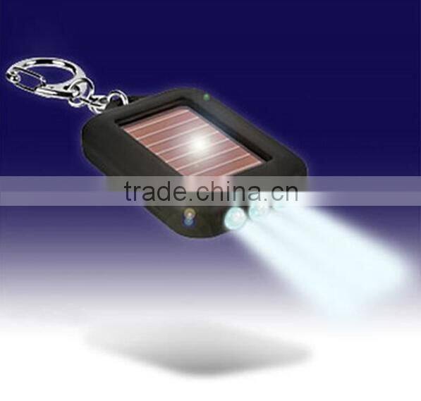 mini solar power rechargeable flashlight keychain