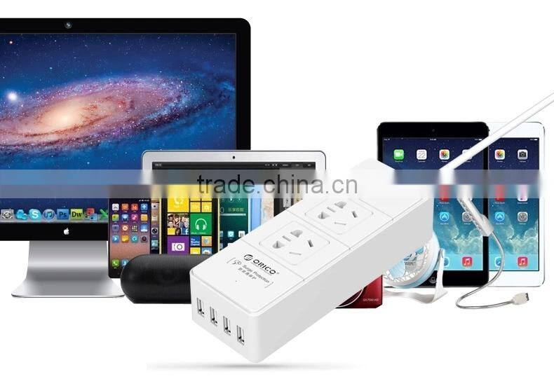 2015 OEM ABS material 2 way US type power strip with 4 USB ports