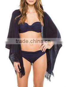 16HLC1013 Hooded Cashmere shaw with fringes