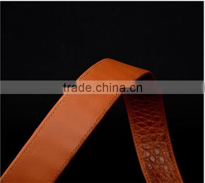 Genuine Crocodile Leather Belts for Men Classsic Buckle Belt Brown
