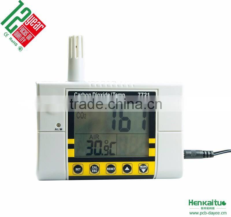 AZ7721 Wall CO2 Detector Carbon Dioxide Test Monitor With Relay Temperature