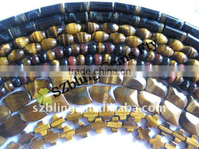 Hot sell cheap gemstone tiger eye leaf shape beads for jewelry making
