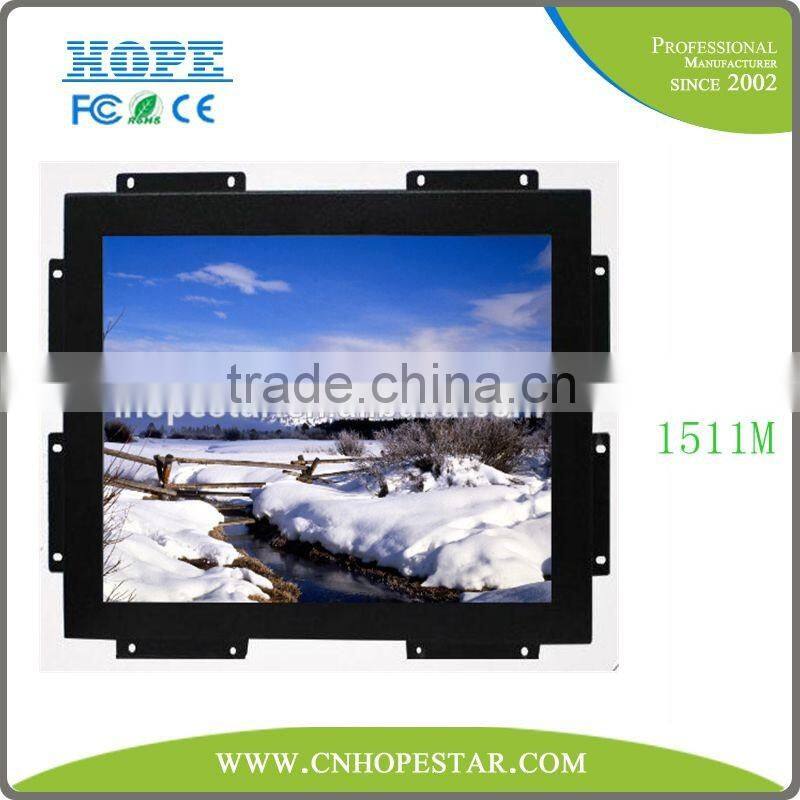 High Sale VGA/USB/DVI Input 15" Open Frame Touch Screen LCD Monitor