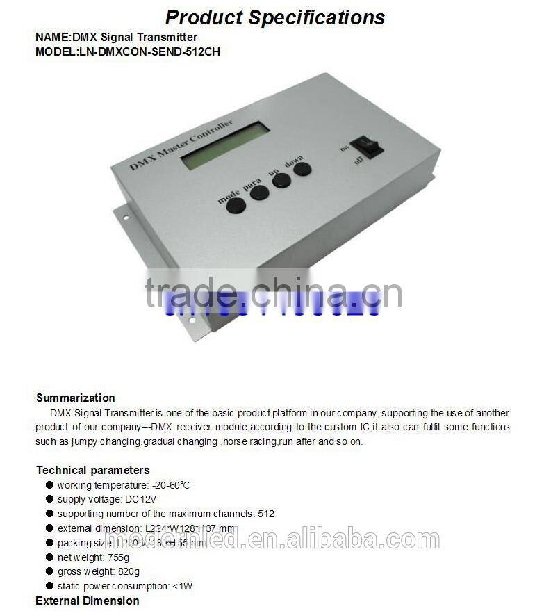 RF Remote Android system LED RGB controller DMX Signal Transmitter