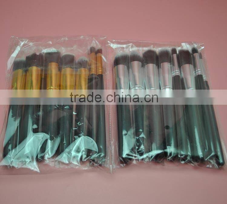 Hot sale Wood Cosmetic 10pcs makeup brushes