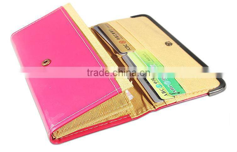 2015 New Fashion Cheap Ladies Candy Color PU Leather Wallets Women Clutch Purse Handbag Card Bags