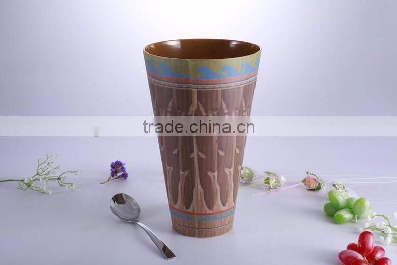 beautiful melamine flower pot with reationary decal, led flower pot