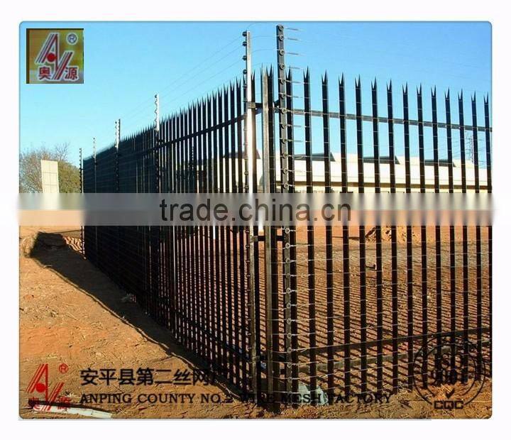 steel palisade fence mansion pvc coated colourful garden steel fence
