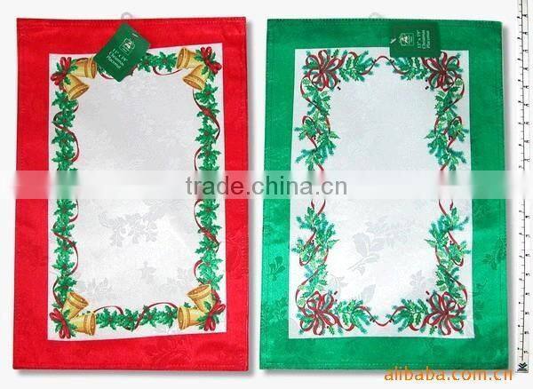Disposable feature and sublimation pattern Christmas place mat and napkins&gloves