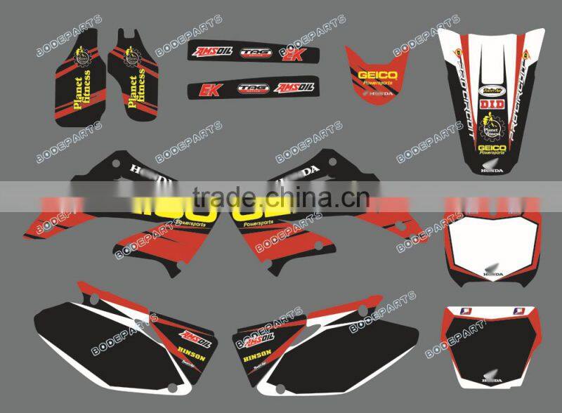 (0015 GEICO ) TEAM GRAPHICS & BACKGROUNDS kits FOR HONDA CR125 CR250 2002 2003 2004 2005 2006 2007 2008 2009 2010 2011 2012
