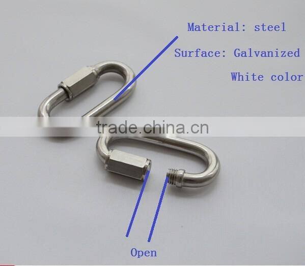 Steel galvanized quick connector link for chain and wire rope