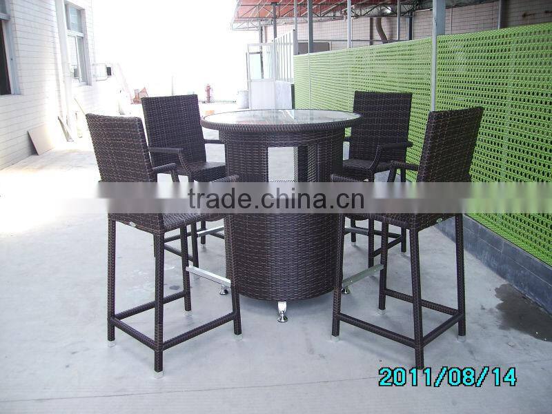 A - unique design outdoor furniture set bar tall table and arm stools FT018+FC044